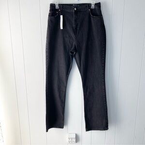 ASOS Design Straight Jeans Women's 36x36 Black High Rise 5-Pocket Charcoal Wash